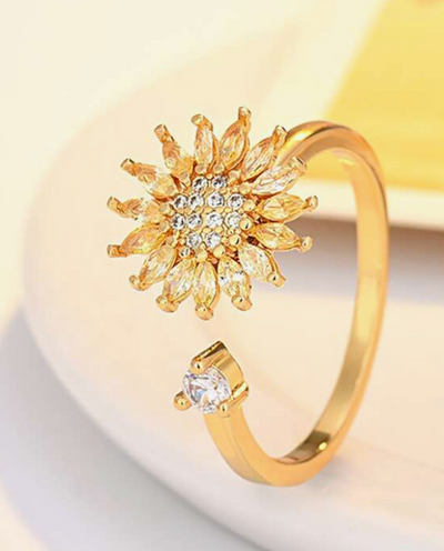 Anillo Girasol Giratorio: ¡Un Toque de Luz y Alegría para tu Día a Día! 🌻💖