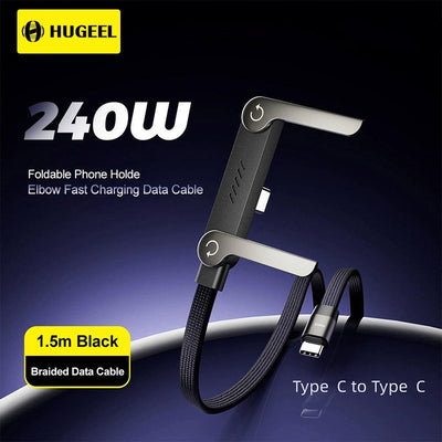 Cable Ultra Rápido 240W USB-C a USB-C: Carga de Nueva Generación con Soporte Integrado 💻⚡