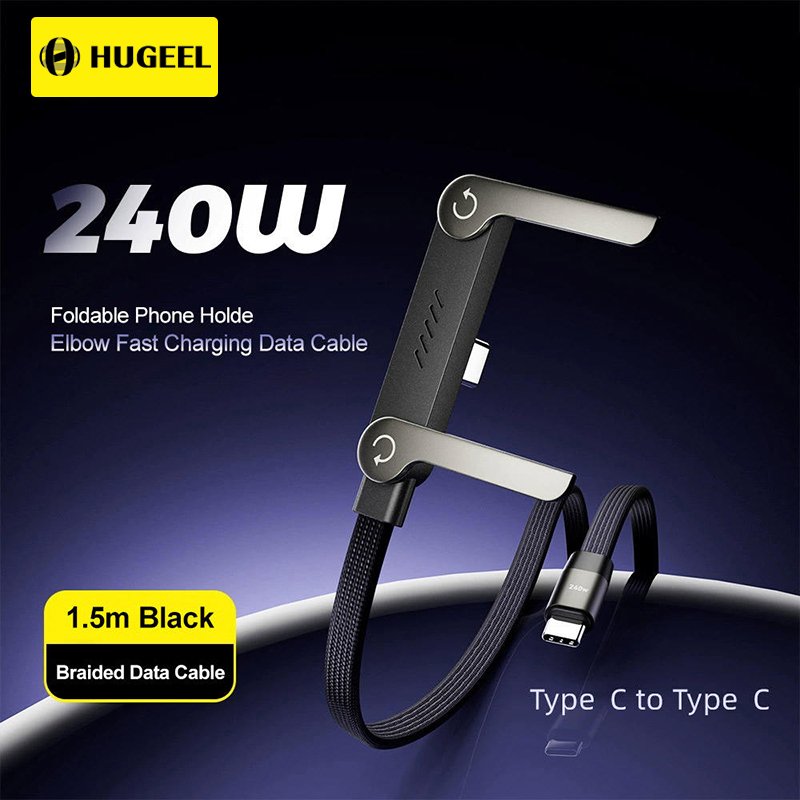 Cable Ultra Rápido 240W USB-C a USB-C: Carga de Nueva Generación con Soporte Integrado 💻⚡